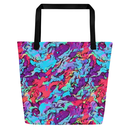 Candy Collapse on a Large Tote Bag W/ Pocket