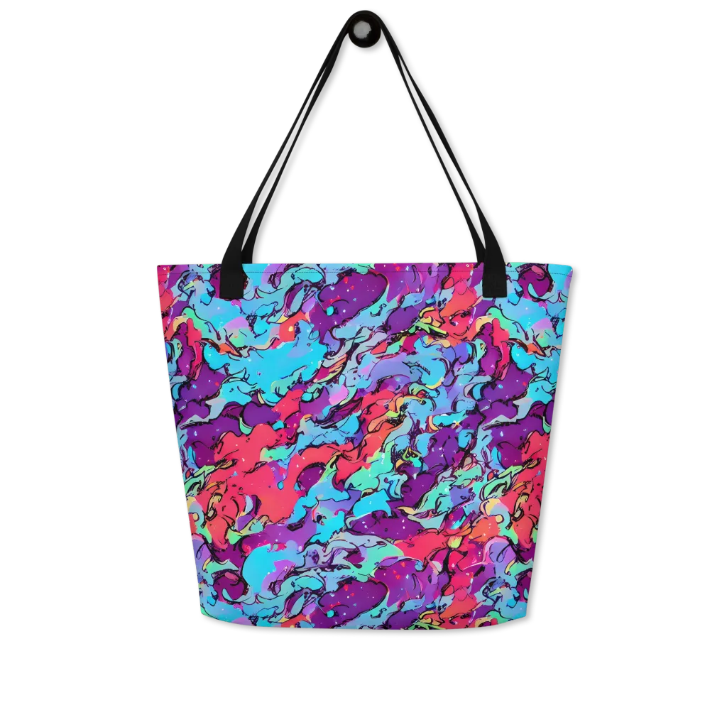 Candy Collapse on Large Tote Bag W/ Pocket — Front