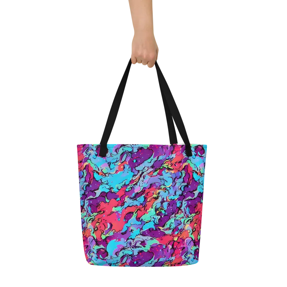 Candy Collapse on Large Tote Bag W/ Pocket — Front