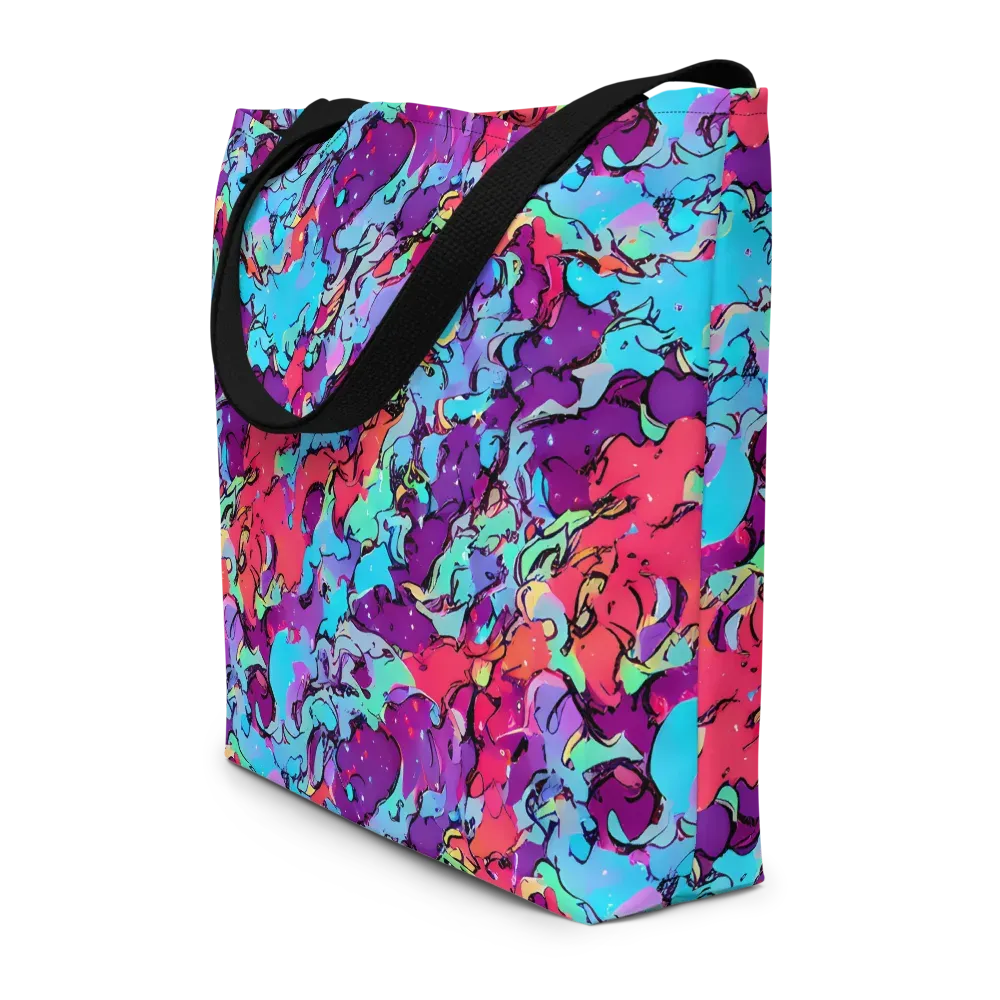 Candy Collapse on Large Tote Bag W/ Pocket — Front