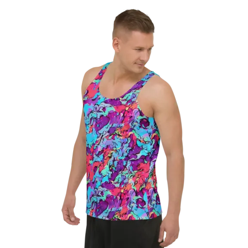 Candy Collapse on a Men's Tank Top