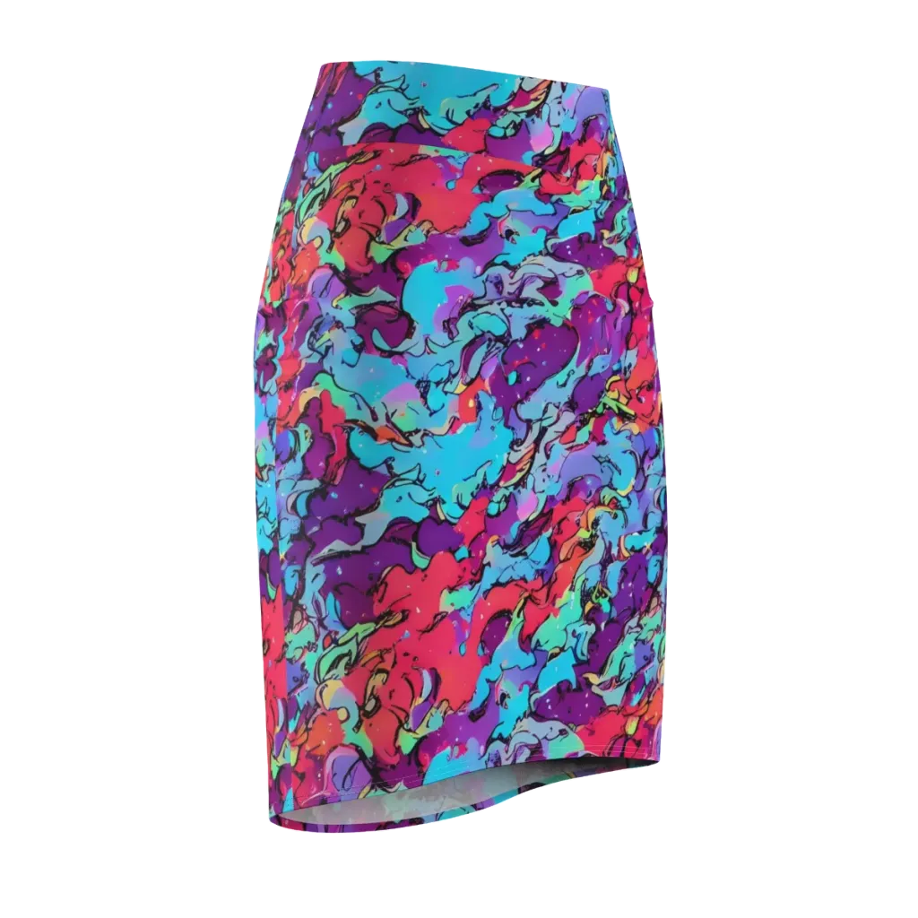 Candy Collapse on Pencil Skirt — Front Side