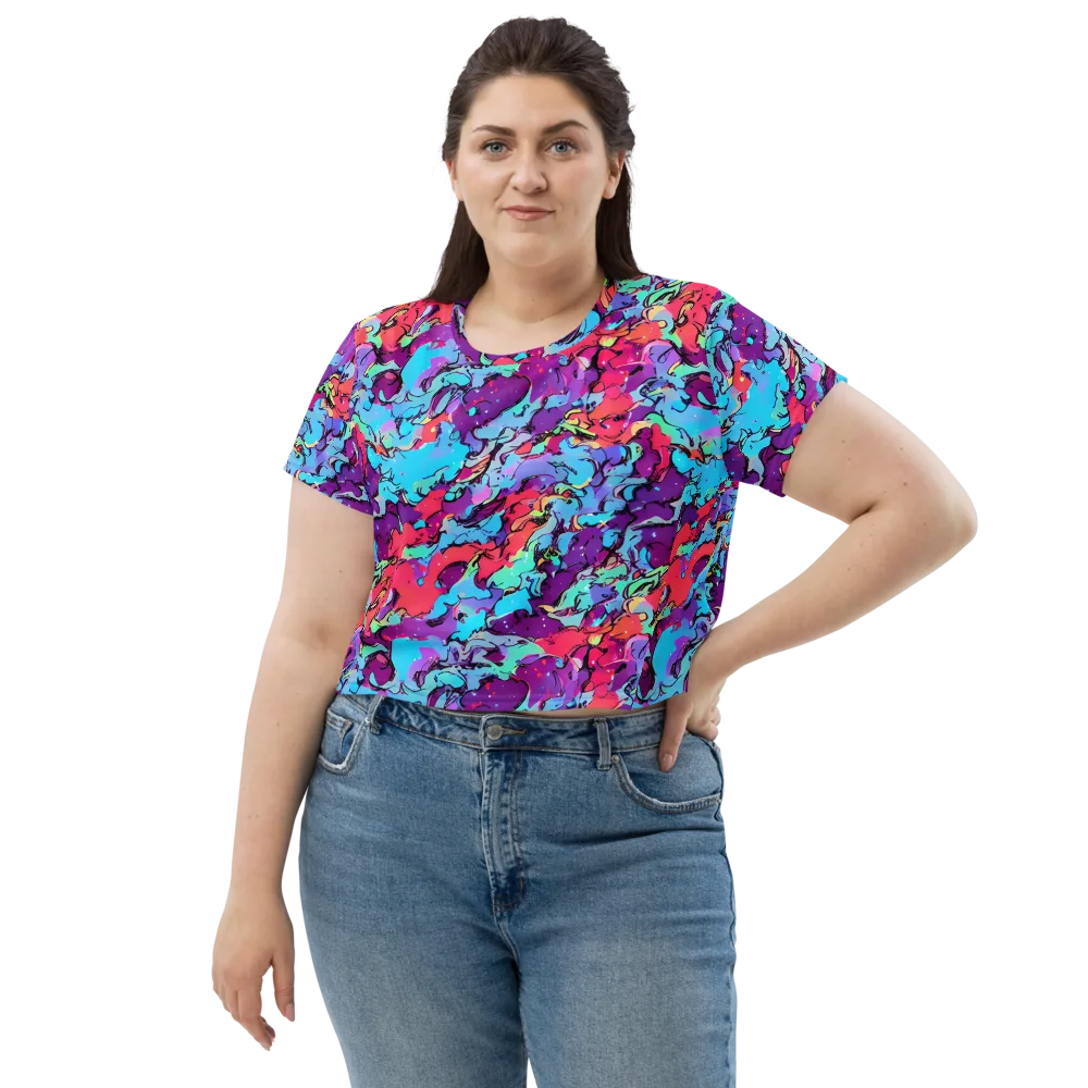 Candy Collapse on Crop Tee — Front