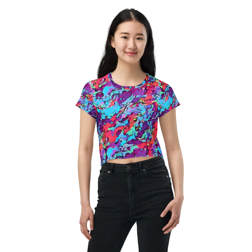 Candy Collapse on Crop Tee — Front