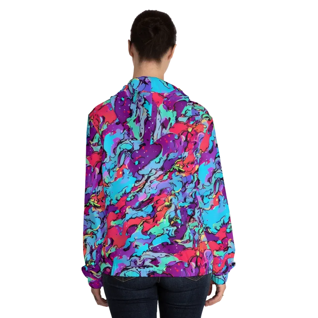 Candy Collapse on Women's Full-Zip Hoodie — Back On Person
