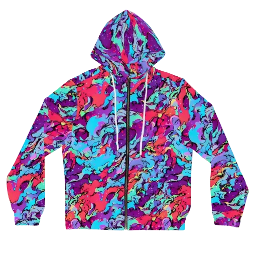Candy Collapse on a Women's Full-Zip Hoodie