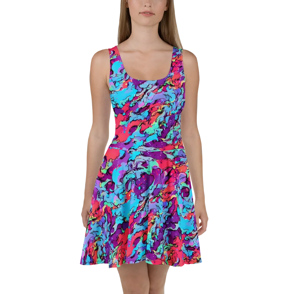 Candy Collapse on Skater Dress — Front
