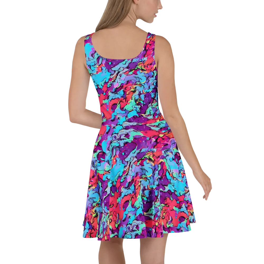 Candy Collapse on Skater Dress — Back