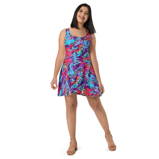 Candy Collapse on a Skater Dress