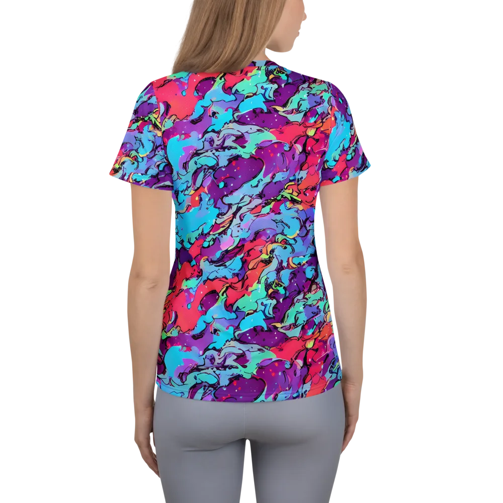 Candy Collapse on Women's Athletic T-Shirt — Back