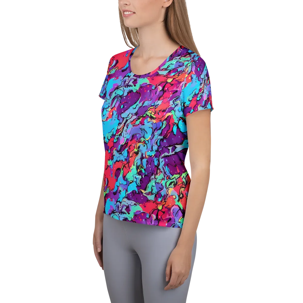 Candy Collapse on Women's Athletic T-Shirt — Left