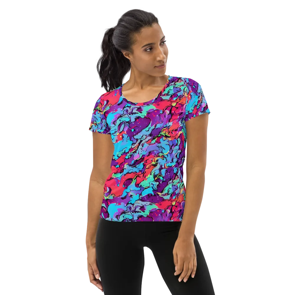 Candy Collapse on Women's Athletic T-Shirt — Front