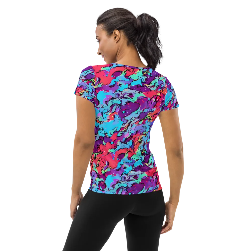Candy Collapse on Women's Athletic T-Shirt — Back
