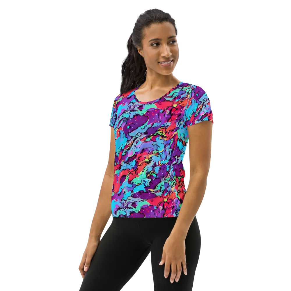 Candy Collapse on Women's Athletic T-Shirt — Left