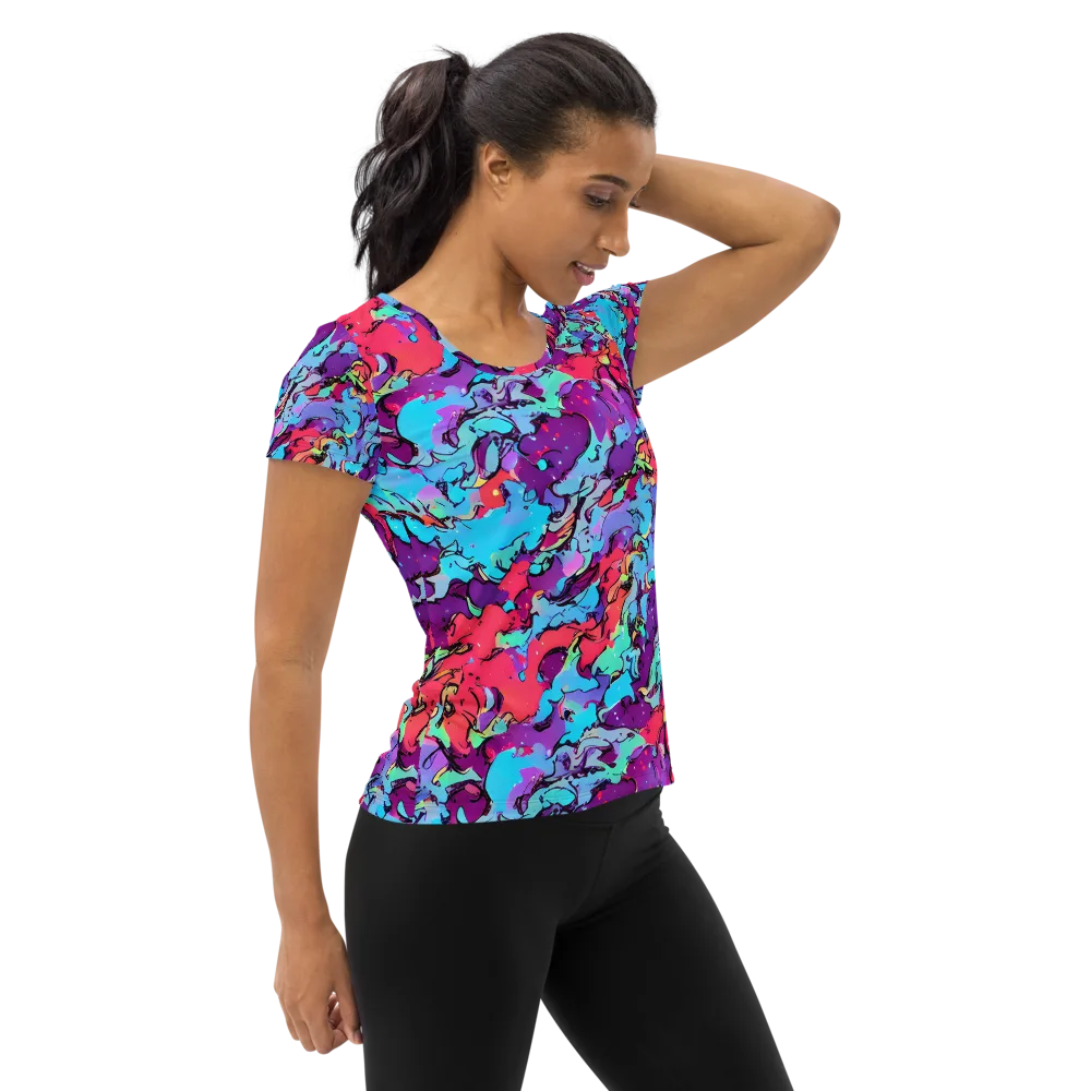 Candy Collapse on Women's Athletic T-Shirt — Right
