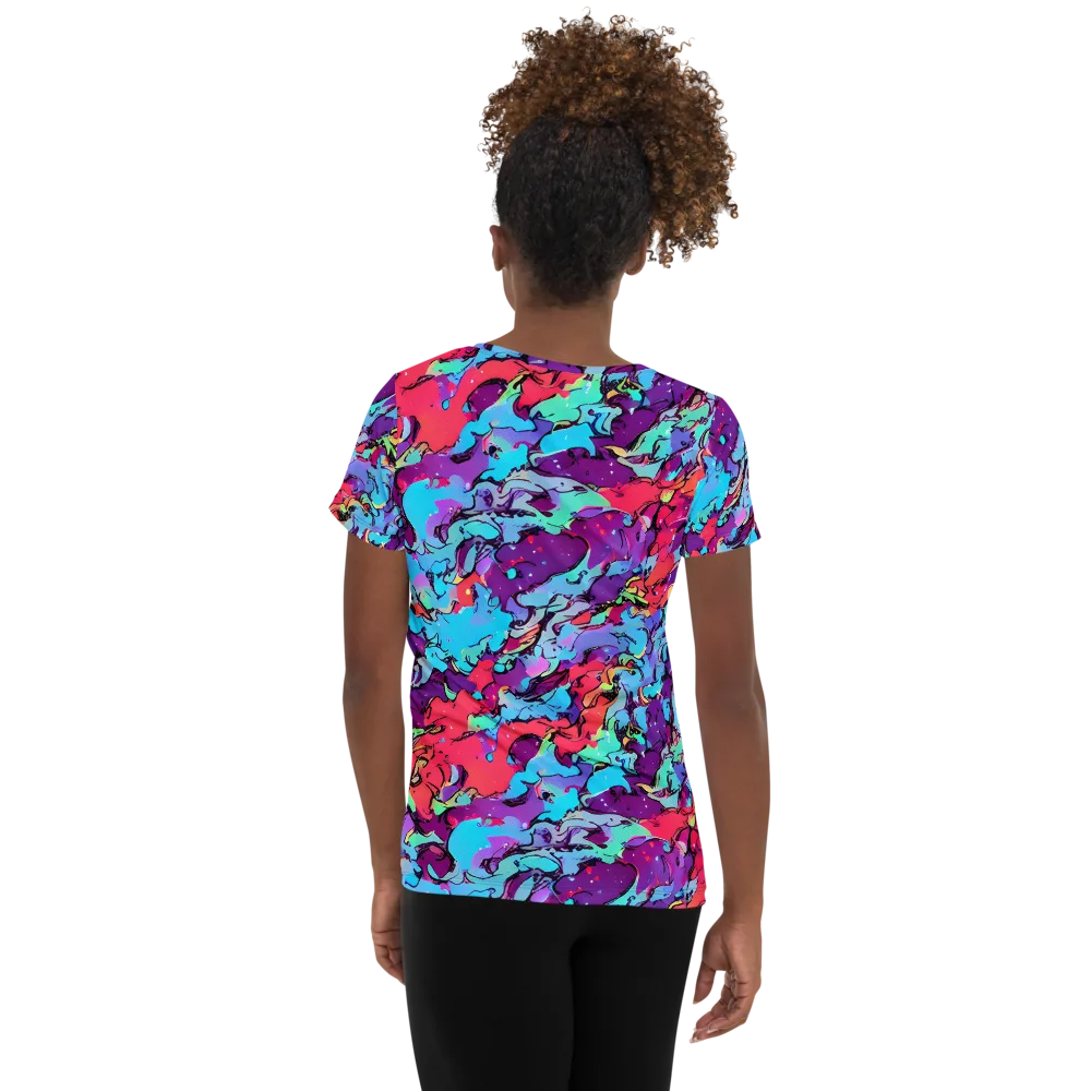 Candy Collapse on Women's Athletic T-Shirt — Back