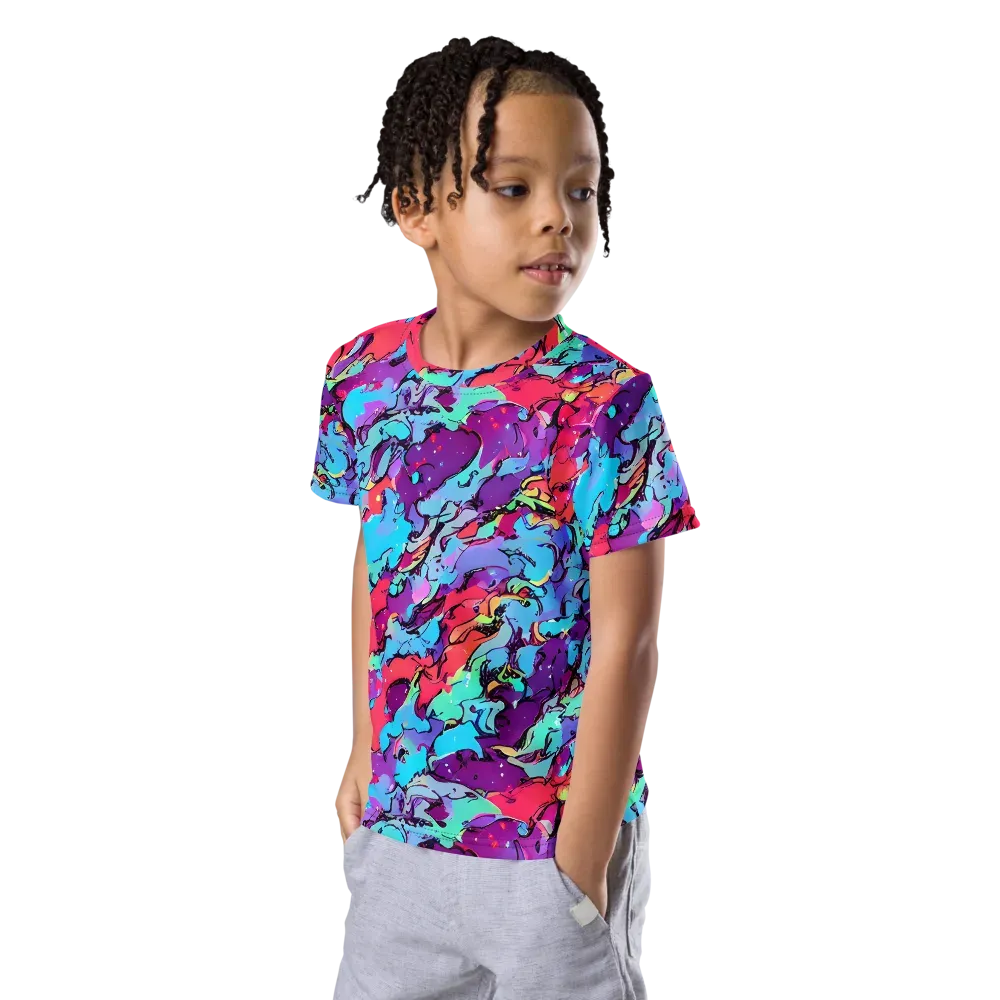 Candy Collapse on Kids Crew Neck T-Shirt — Left Front