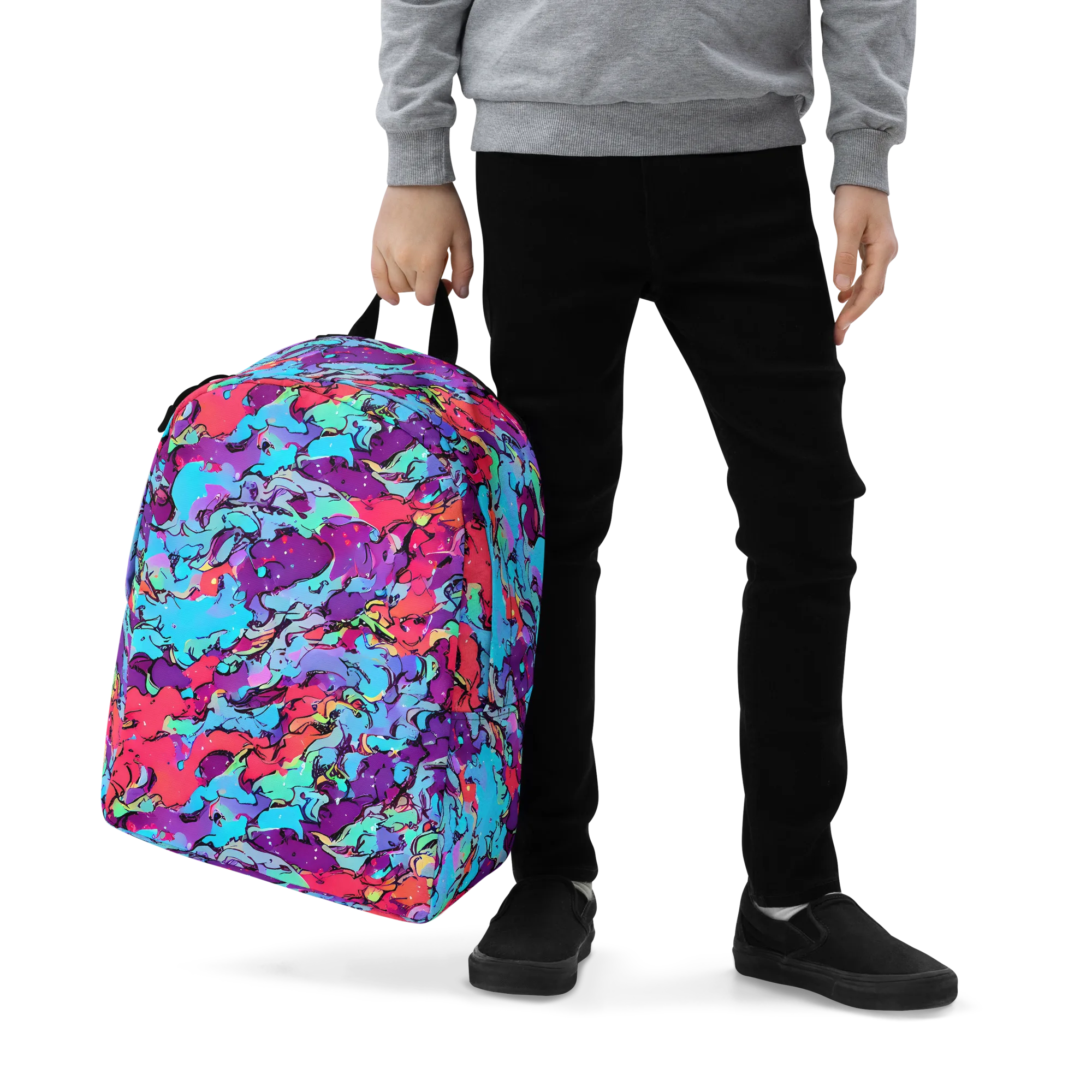 Candy Collapse on Minimalist Backpack — Zoomed-in