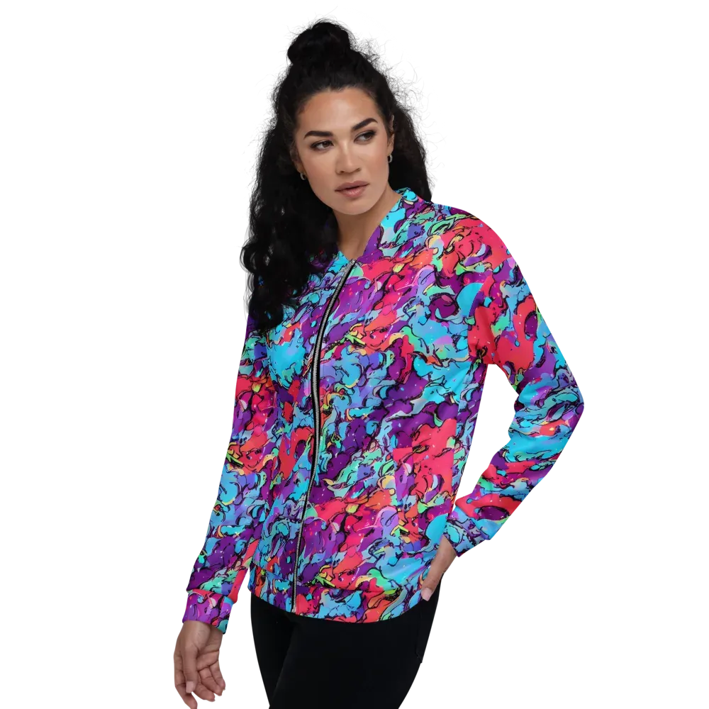 Candy Collapse on Bomber Jacket — Left