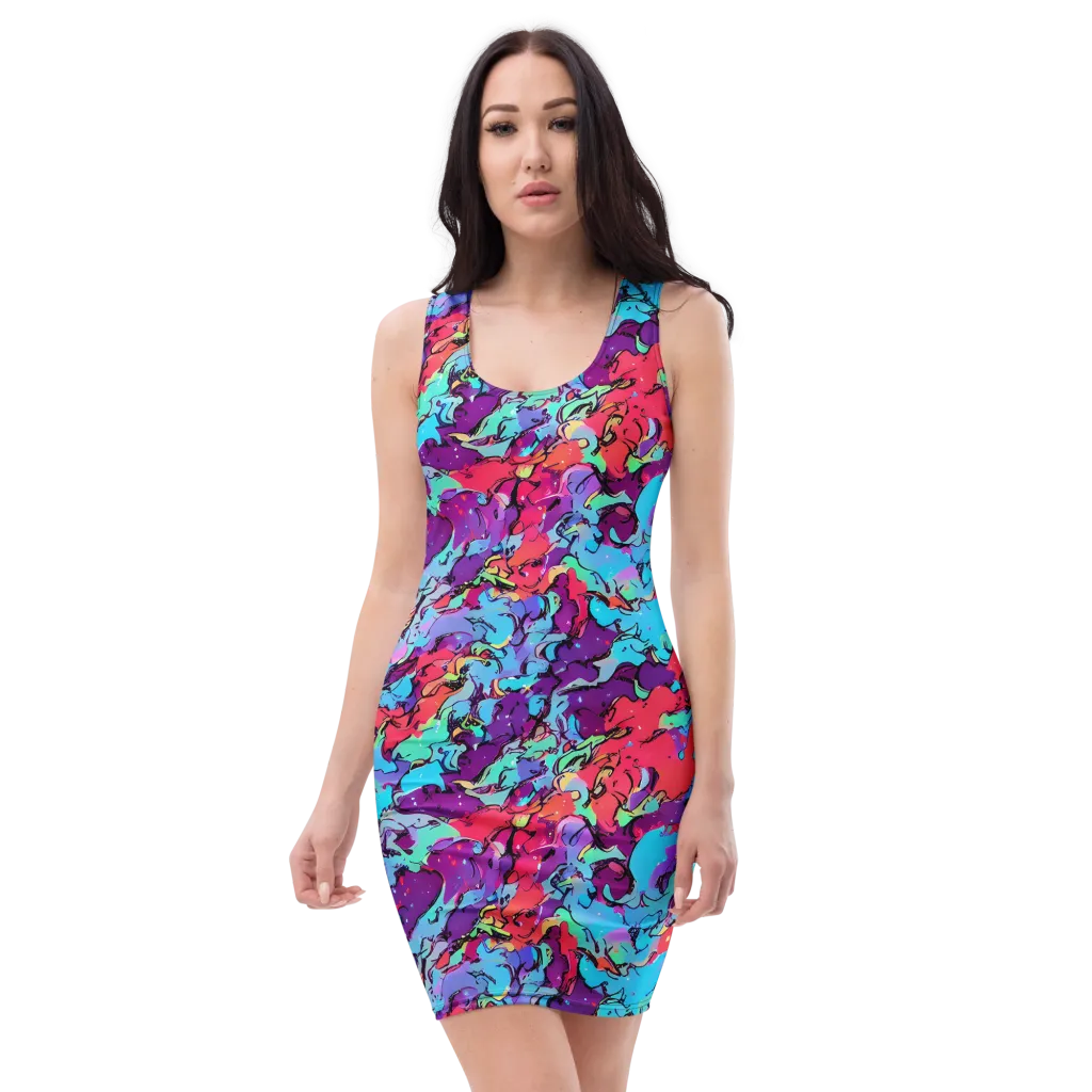 Candy Collapse on Bodycon Dress — Front