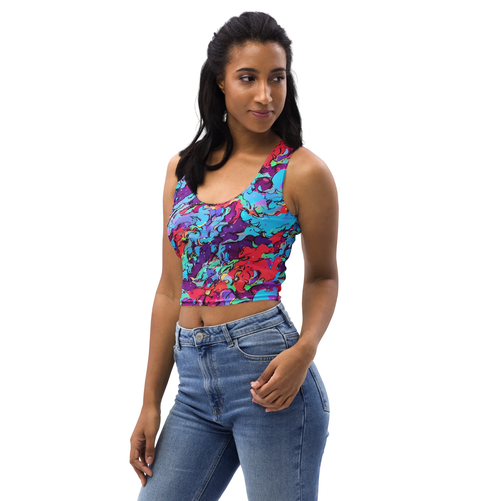 Candy Collapse on Crop Top — Left Front