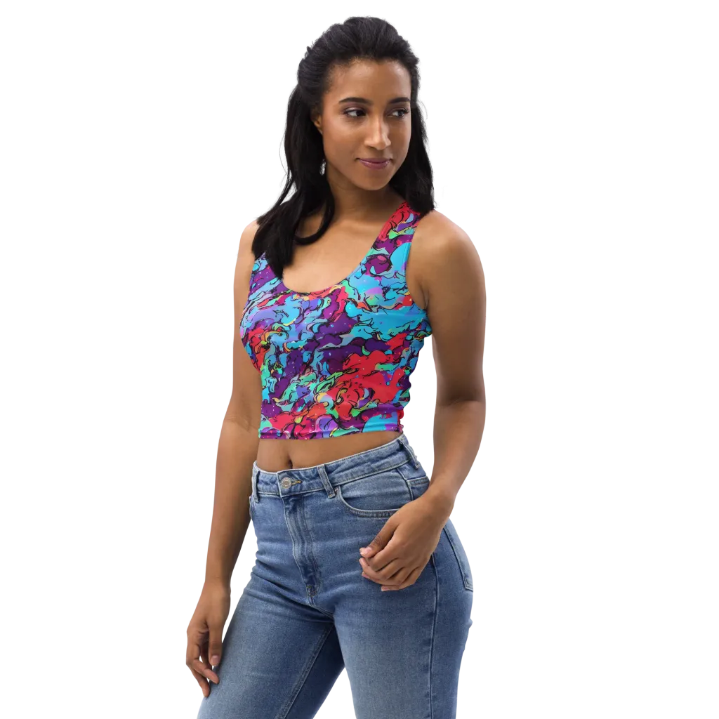 Candy Collapse on Crop Top — Left Front
