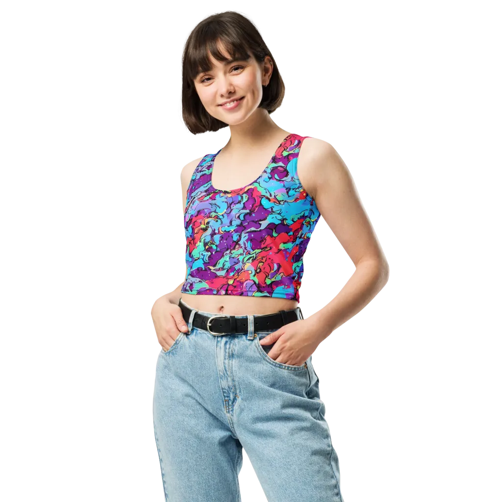 Candy Collapse on Crop Top — Front