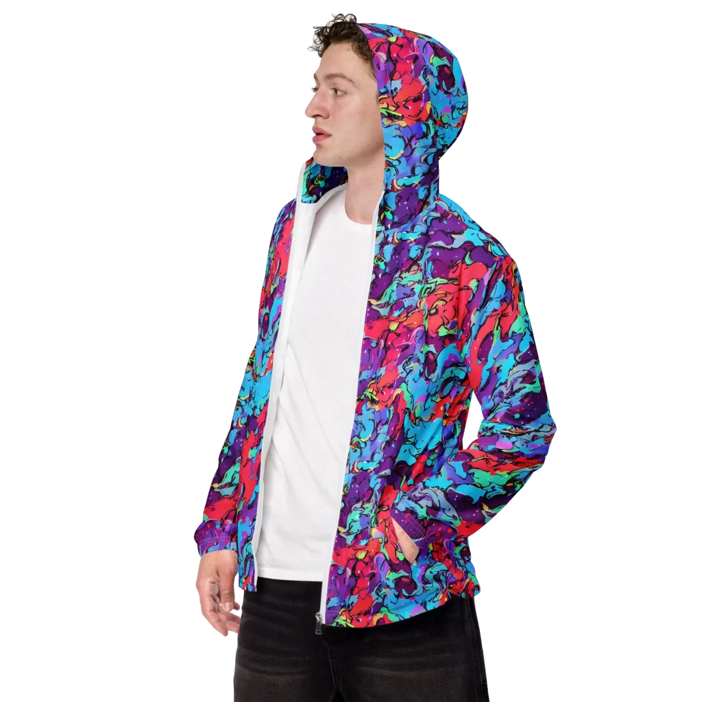 Candy Collapse on Men's Windbreaker — Left Front