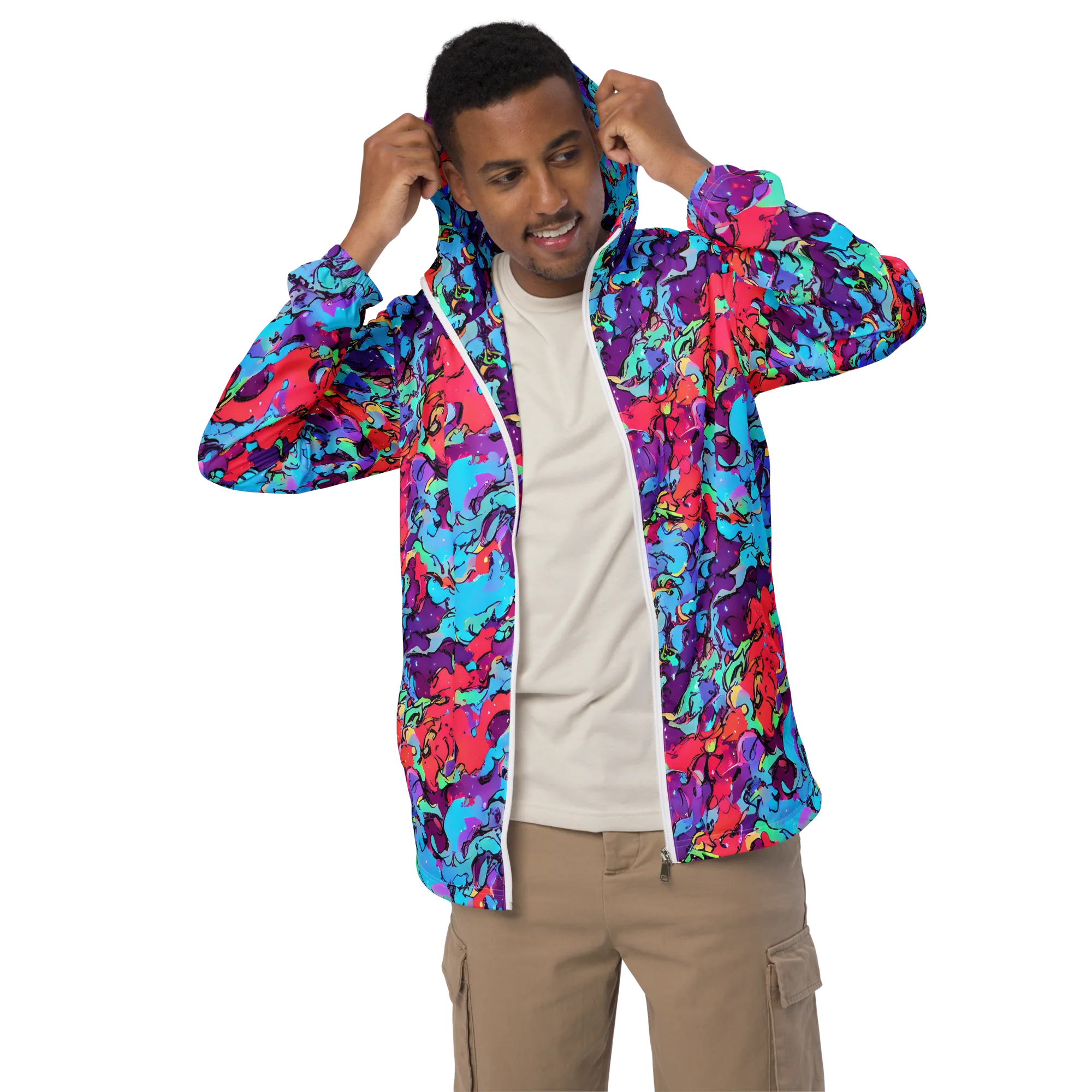 Candy Collapse on Men's Windbreaker — Front