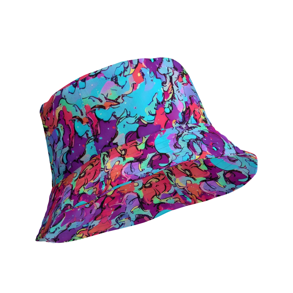 Candy Collapse on Reversible Bucket Hat — Product details Outside