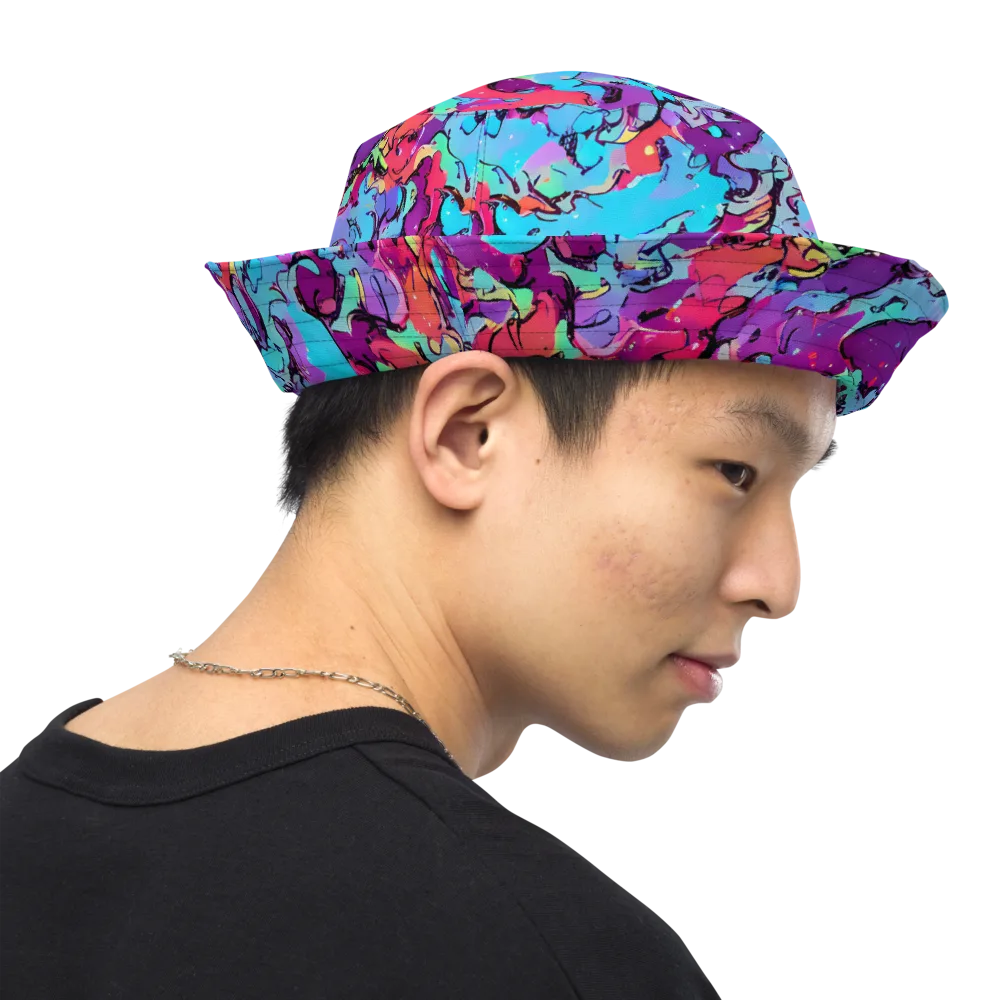 Candy Collapse on Reversible Bucket Hat — Right Outside