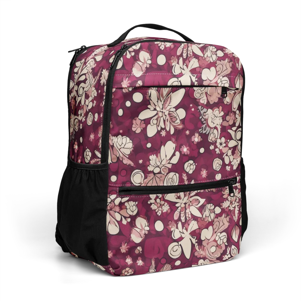Merlot Meadow on Utility Backpack — Right Front