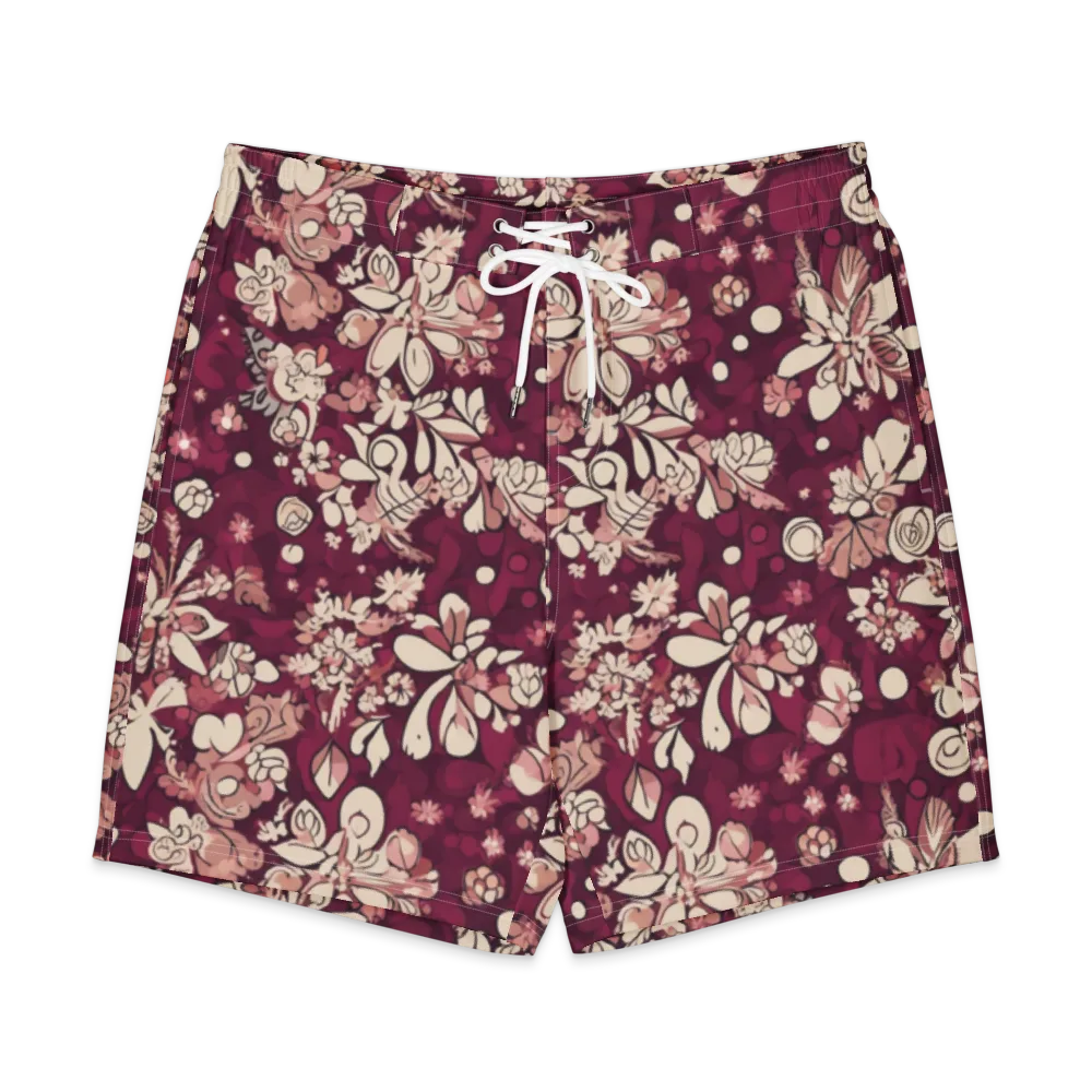 Merlot Meadow on Men's Board Shorts — Front