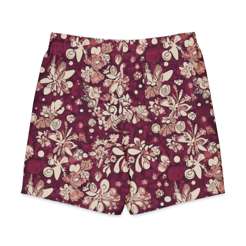 Merlot Meadow on Men's Board Shorts — Back