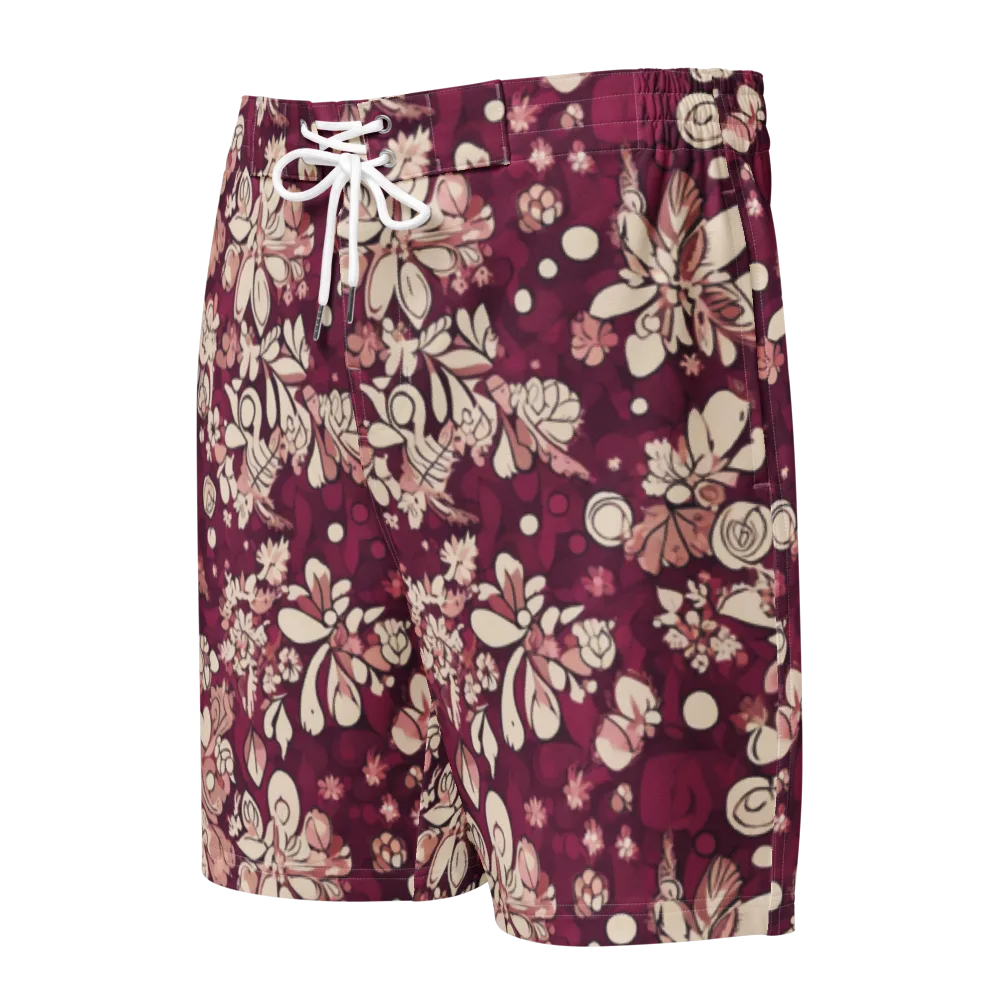 Merlot Meadow on Men's Board Shorts — Front