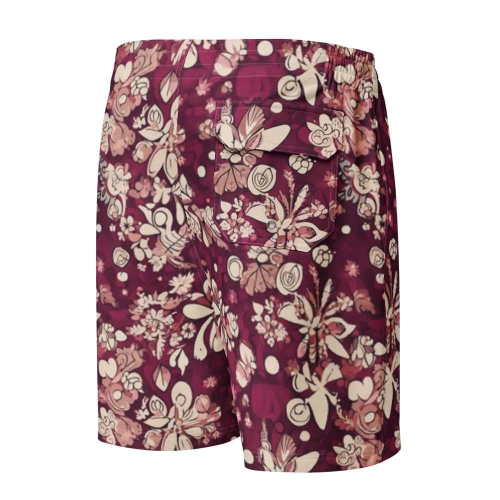 Merlot Meadow on Men's Board Shorts — Back