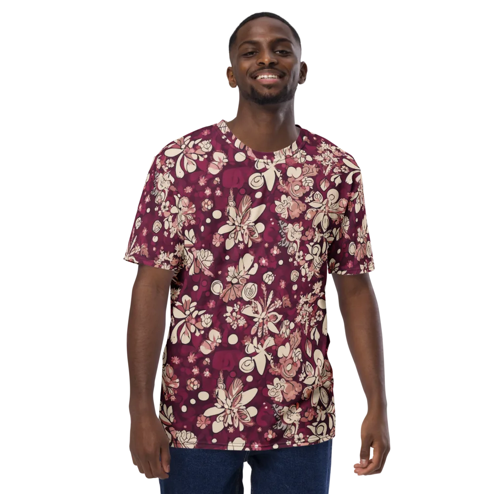 Merlot Meadow on Men's Crew Neck T-Shirt — Front