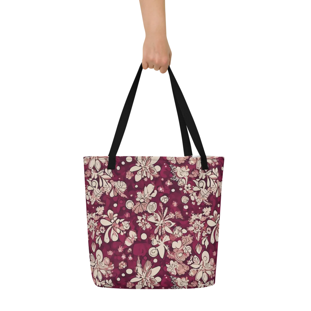 Merlot Meadow on Large Tote Bag W/ Pocket — Front