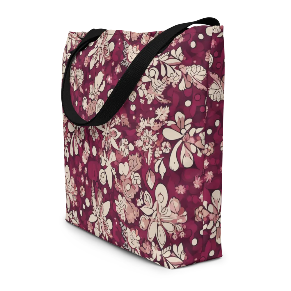 Merlot Meadow on Large Tote Bag W/ Pocket — Front