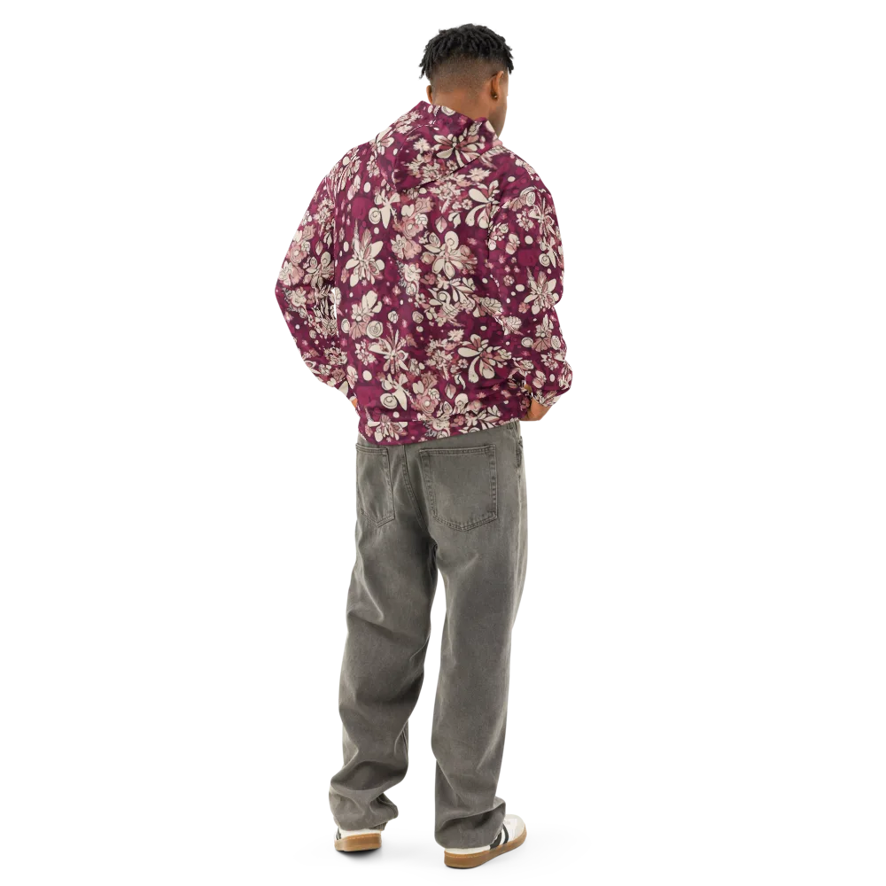Merlot Meadow on Cotton Hoodie — Back