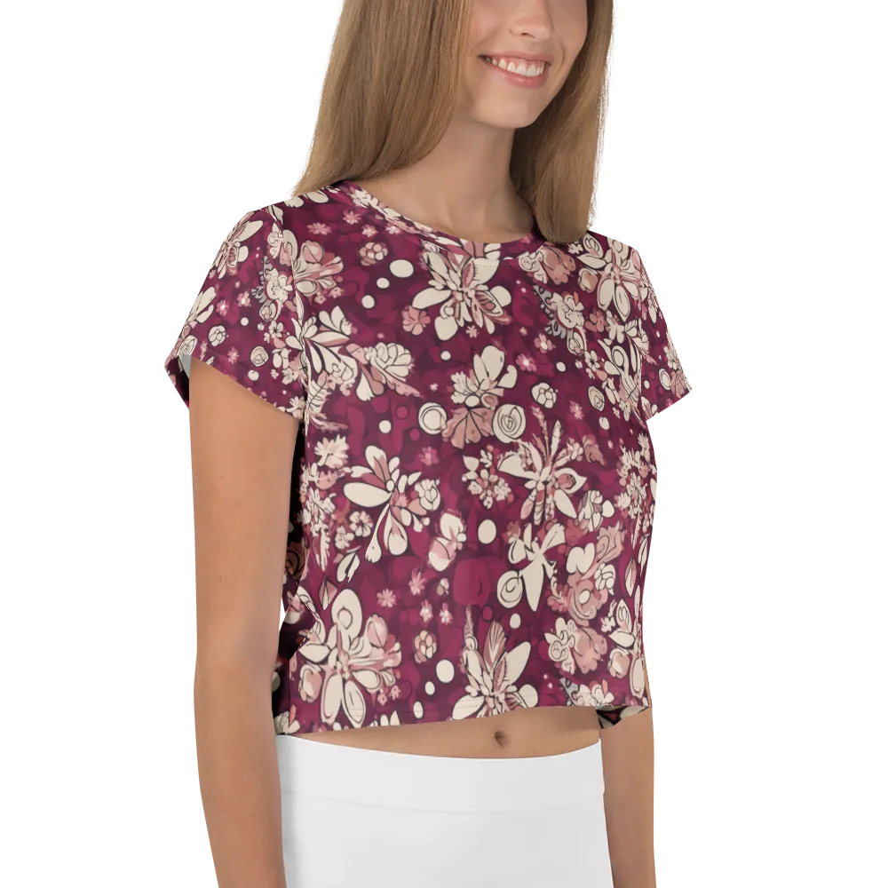 Merlot Meadow on Crop Tee — Right