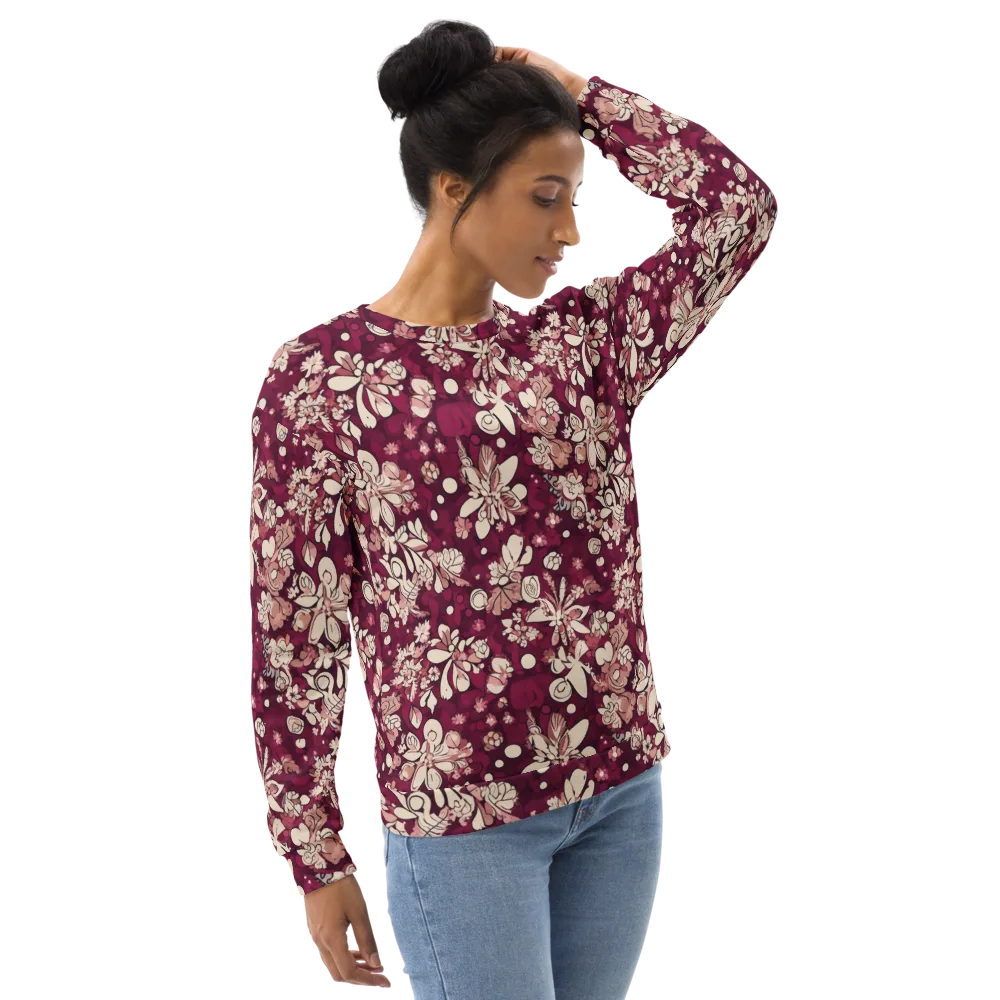 Merlot Meadow on Sweatshirt — Right Front