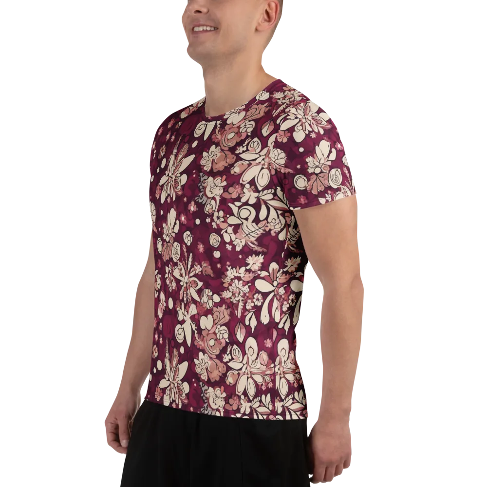 Merlot Meadow on Men's Athletic T-Shirt — Left