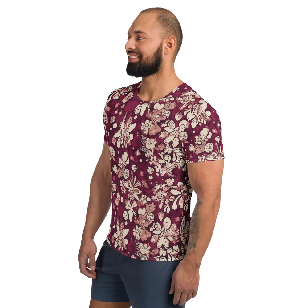 Merlot Meadow on Men's Athletic T-Shirt — Left