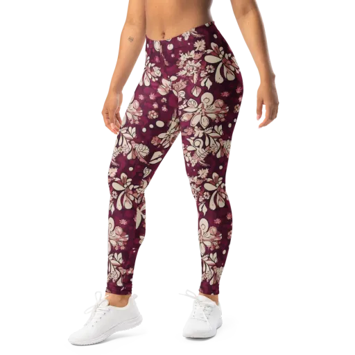 Merlot Meadow on a Leggings