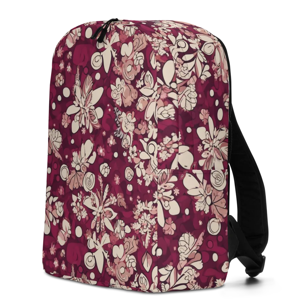 Merlot Meadow on Minimalist Backpack — Left