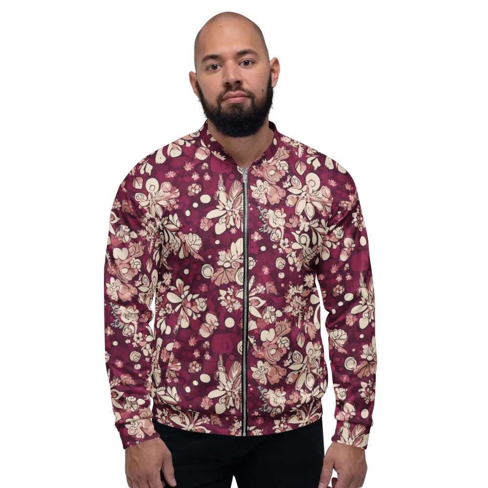 Merlot Meadow on Bomber Jacket — Front