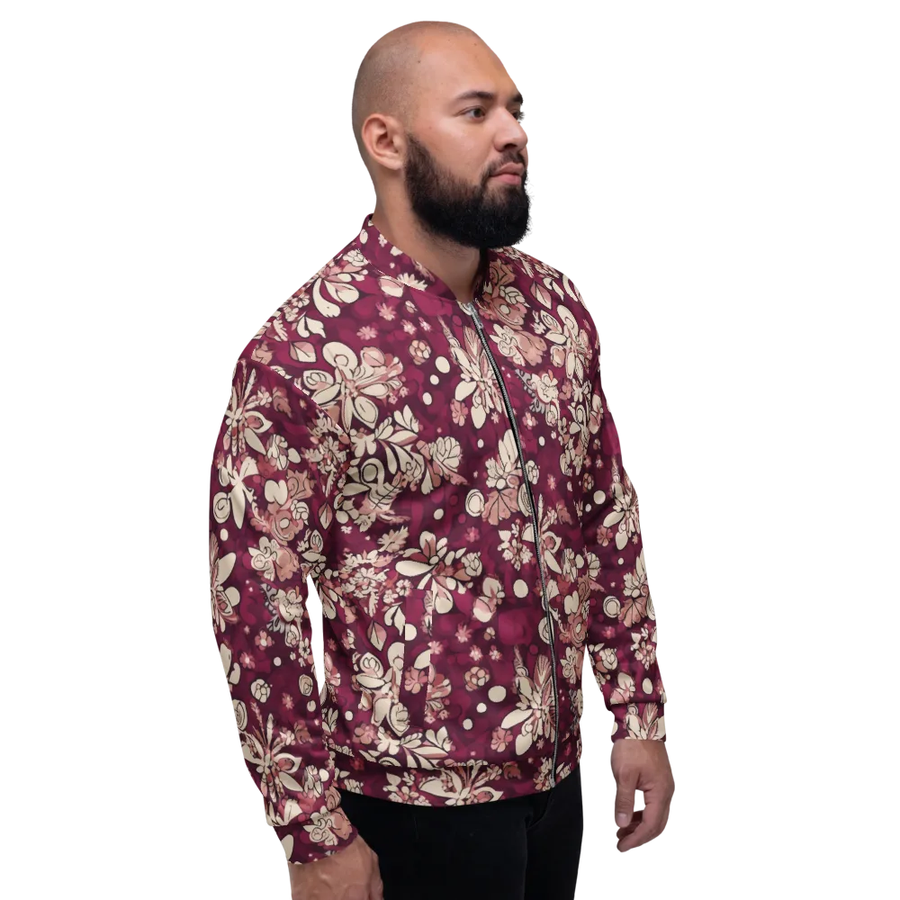 Merlot Meadow on Bomber Jacket — Right