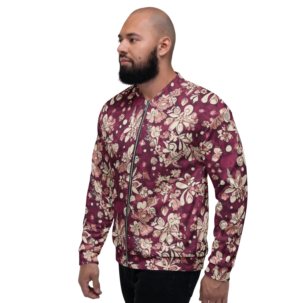 Merlot Meadow on Bomber Jacket — Left