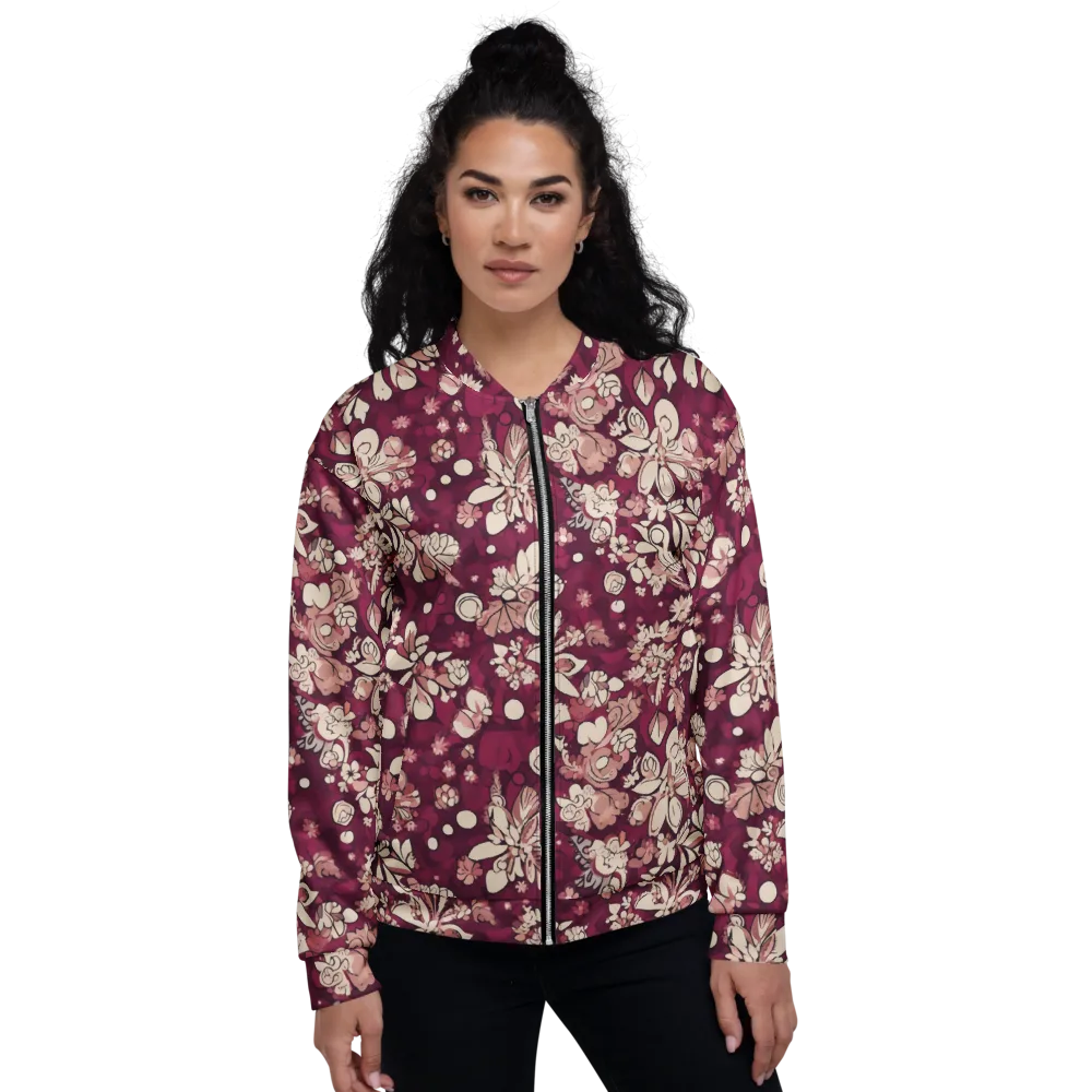 Merlot Meadow on Bomber Jacket — Front